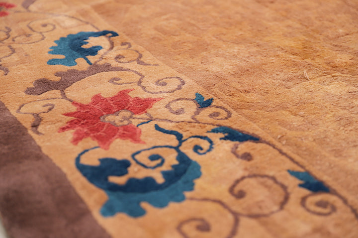 11'x28' Vintage 1920s Chinese Art Deco Rug | Hand-Knotted Wool