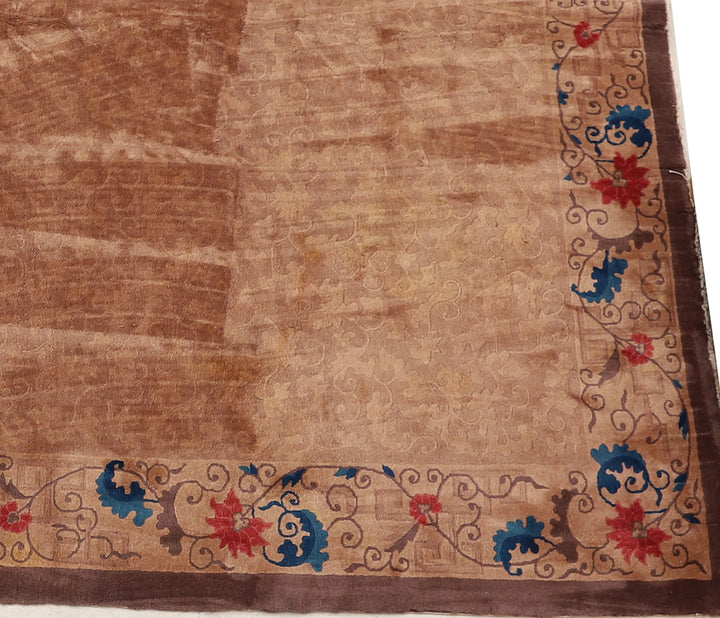 11'x28' Vintage 1920s Chinese Art Deco Rug | Hand-Knotted Wool