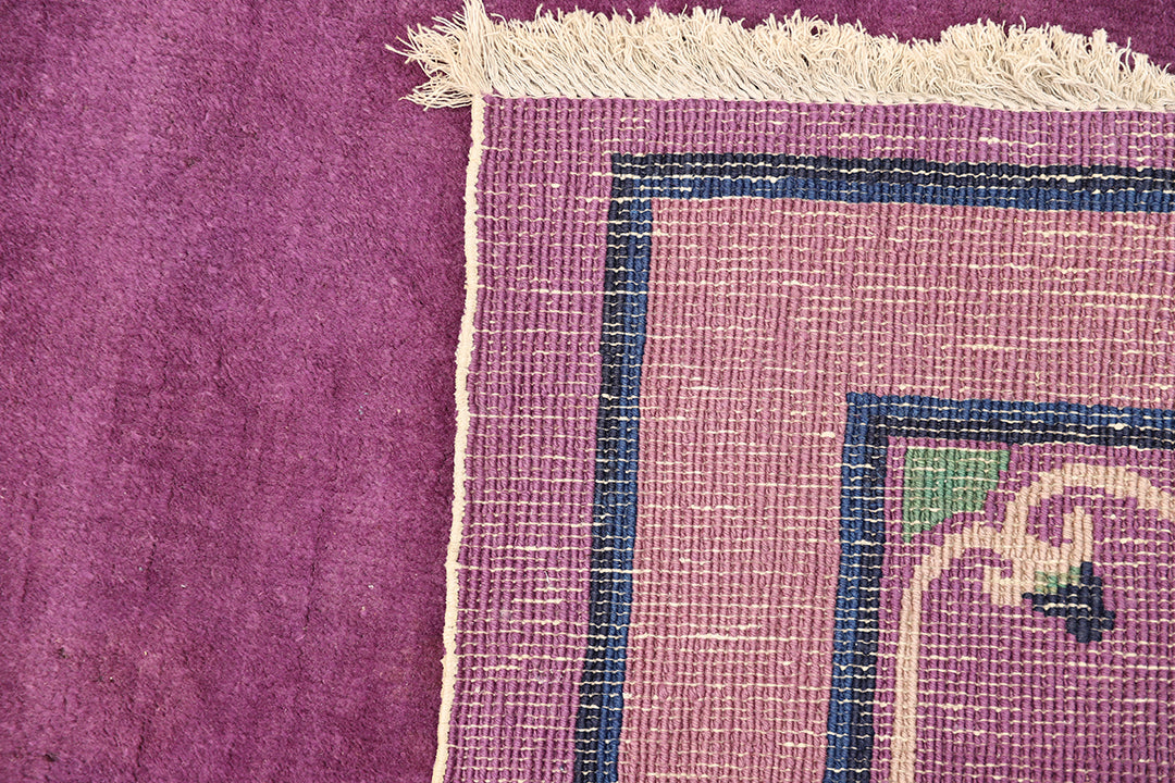 3'x6' Purple Floral Chinese Art Deco Rug