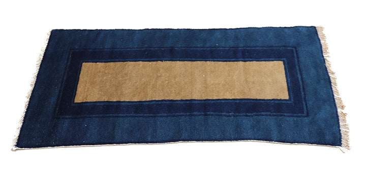 2'x4' Small Blue & Tan Antique Peking Rug