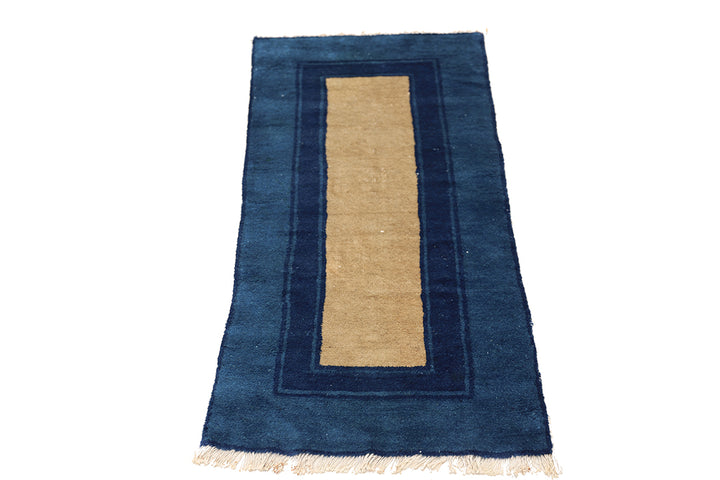 2'x4' Small Blue & Tan Antique Peking Rug