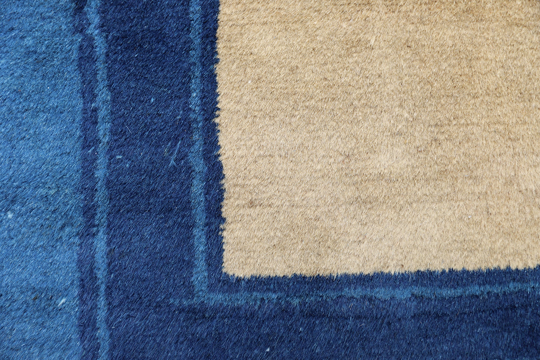 2'x4' Small Blue & Tan Antique Peking Rug
