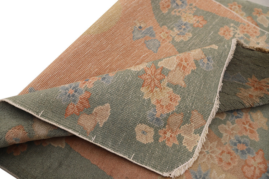 3'x5' Small Vintage Chinese Art Deco Wool Rug