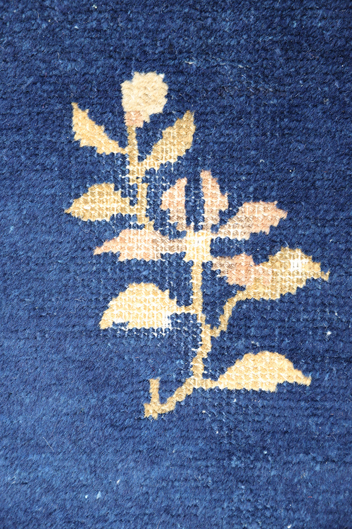 2'x2' Small Navy-Blue Rug | Square | Antique Peking Rug