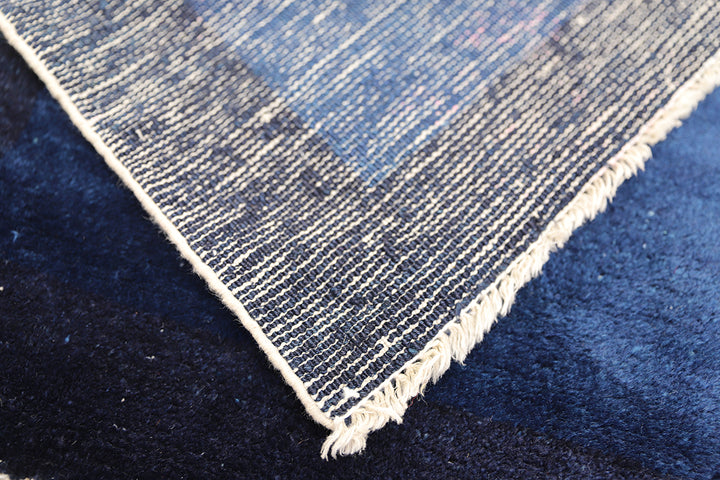 2'x2' Small Navy-Blue Rug | Square | Antique Peking Rug