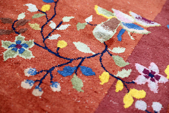 3'x5' Vintage 1920s Chinese Art Deco Rug | Hand Knotted Wool