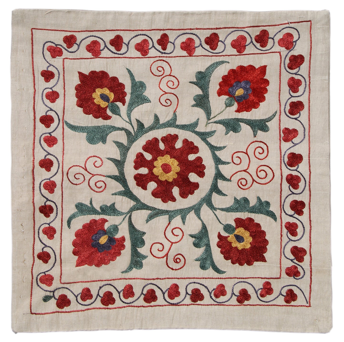 20''x20'' Uzbek Embroidered Pillow