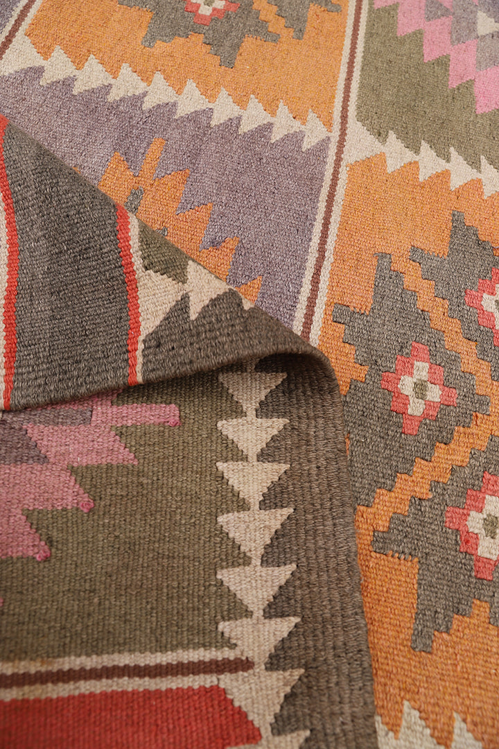 8'x13' Vintage Afghan Kilim Dhurrie Rug | Handwoven | Cotton Flatweave