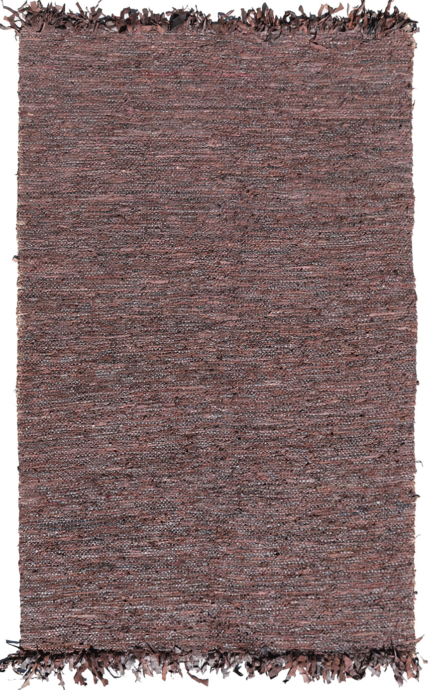 5x8 Indian Hand-woven Leather Kilim
