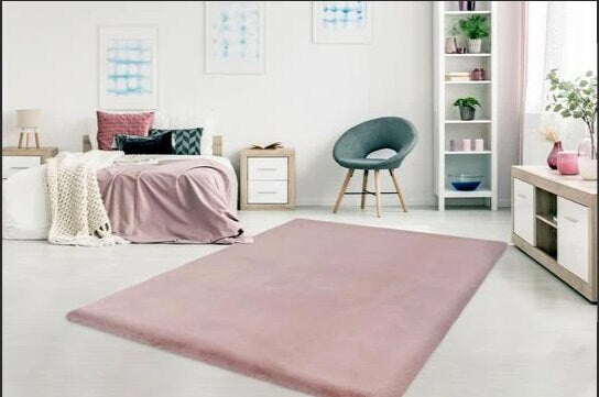 5'x8' Super Soft Fluffy Powder Pink Area Rug