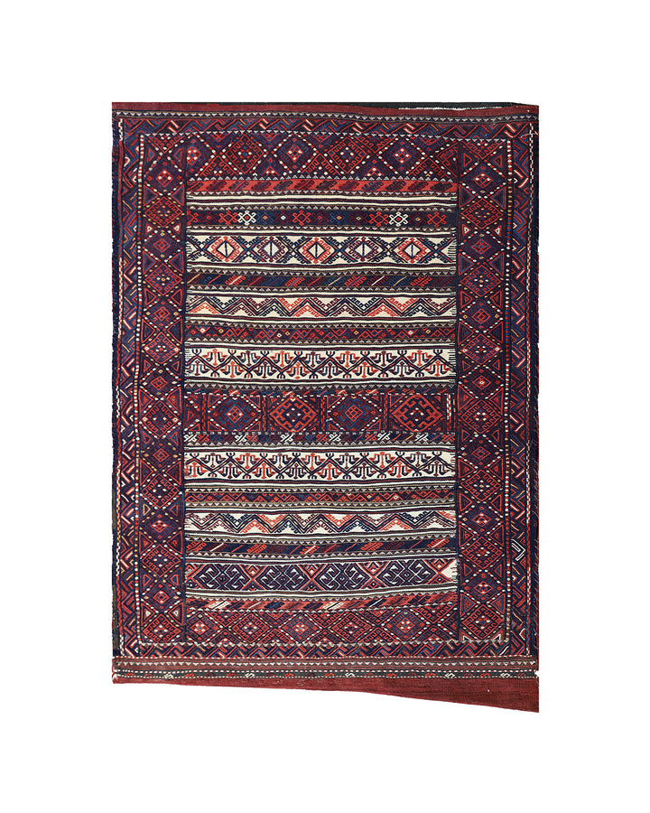 3'x4' Antique East Caucasian Verneh Storage Bag (c. 1900) | Rare Soumak Tribal Art