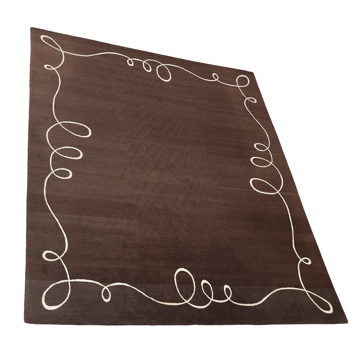 10'x12' Contemporary Brown And White Tibetan Rug