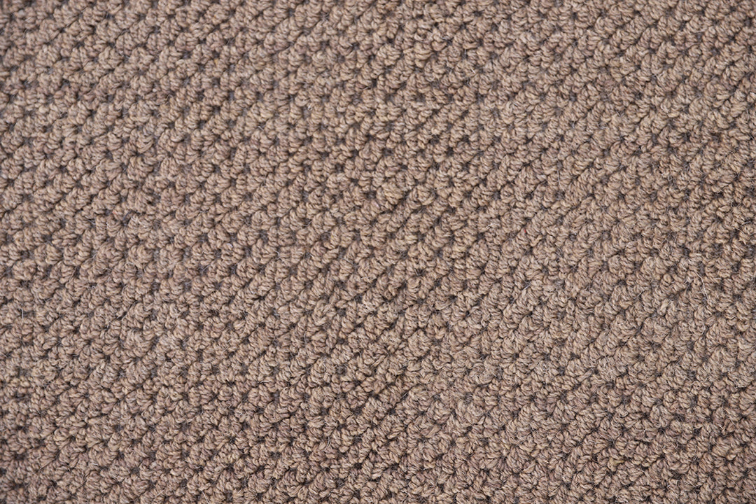 10'x10' Brown Woolen Hand-Loom Looped Pile Area Rug