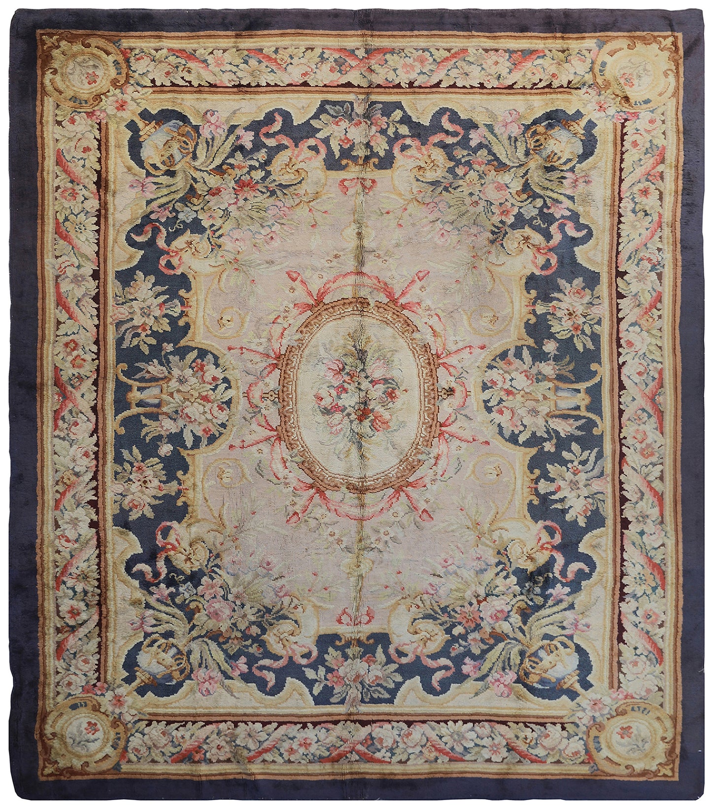 10x13 Antique French Savonnerie Piled Rug
