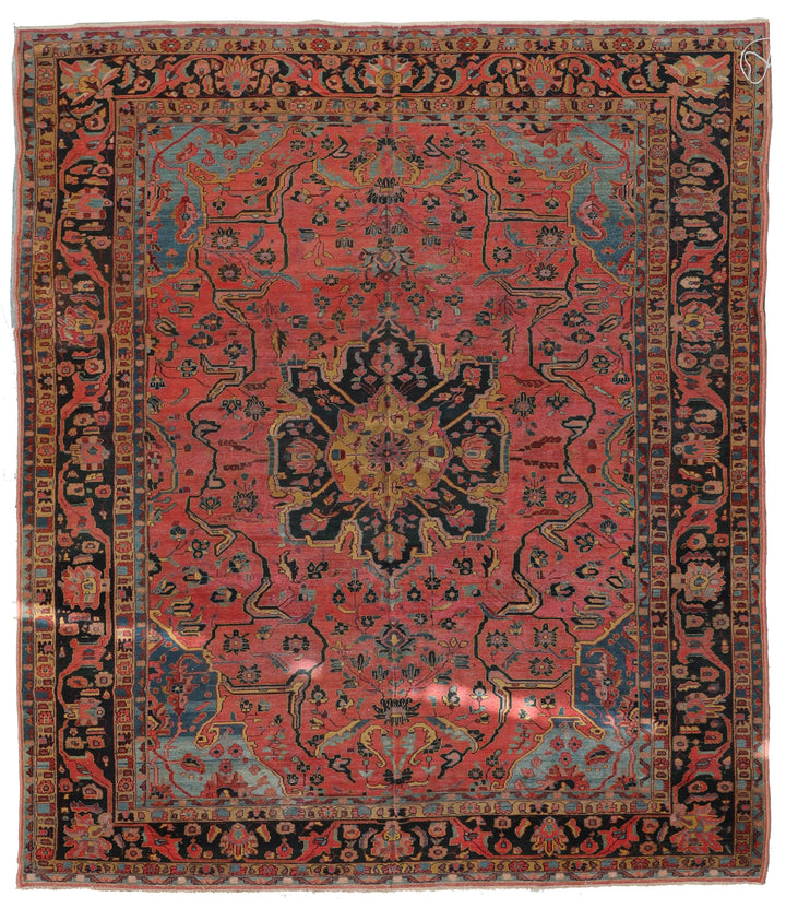 9'x11' Unique Antique Persian Lilihan Medallion Floral Wool Area Rug