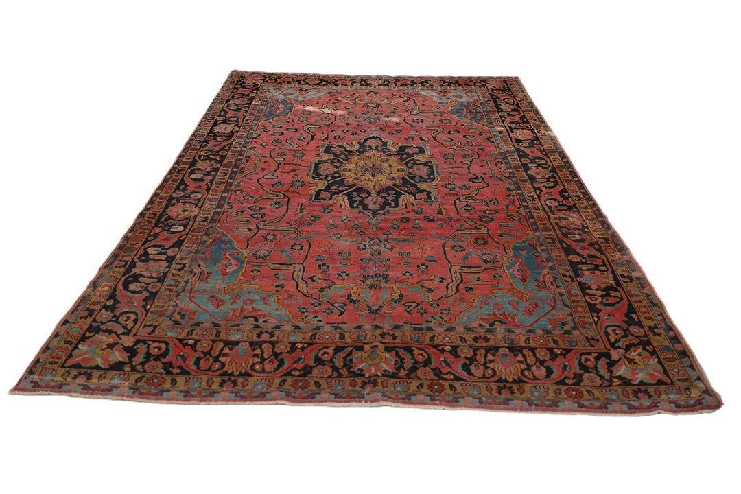 9'x11' Unique Antique Persian Lilihan Medallion Floral Wool Area Rug