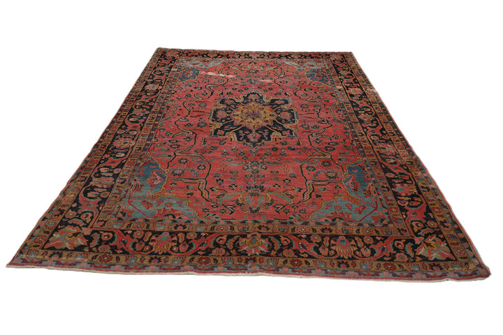 9'x11' Unique Antique Persian Lilihan Medallion Floral Wool Area Rug
