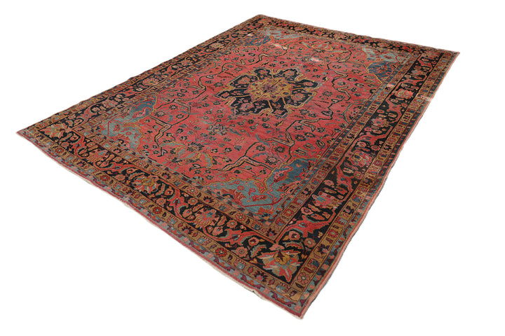 9'x11' Unique Antique Persian Lilihan Medallion Floral Wool Area Rug