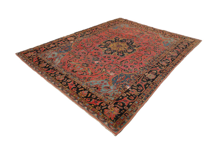9'x11' Unique Antique Persian Lilihan Medallion Floral Wool Area Rug