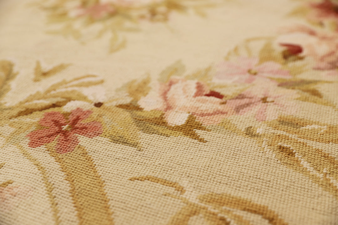 3'x5' Needle Point Area Rug | French Aubusson Design | Floral
