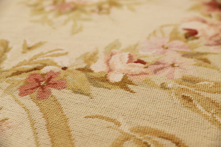 3'x5' Needle Point Area Rug | French Aubusson Design | Floral
