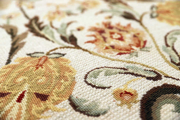3'x5' Portuguese Needle-Point Wool Rug | A Touch of Floral Elegance