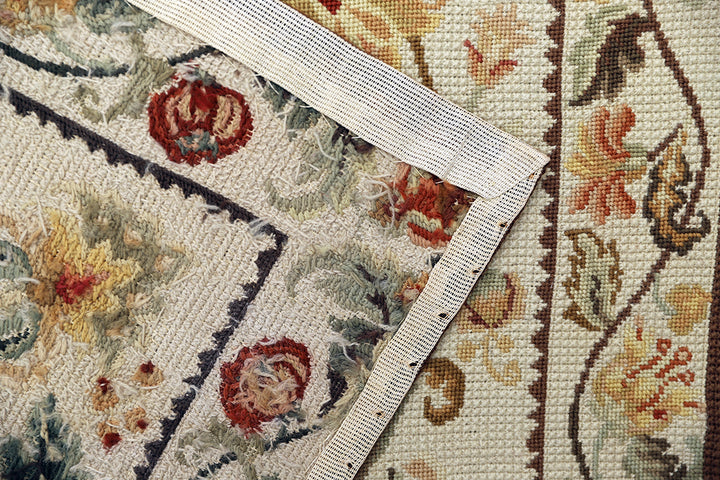 3'x5' Portuguese Needle-Point Wool Rug | A Touch of Floral Elegance