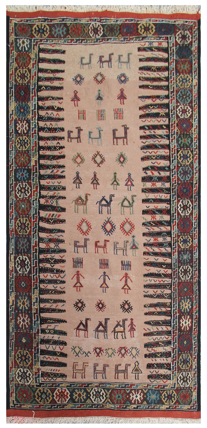3’x6’ Baluch Design Qutchan Sofreh Kilim