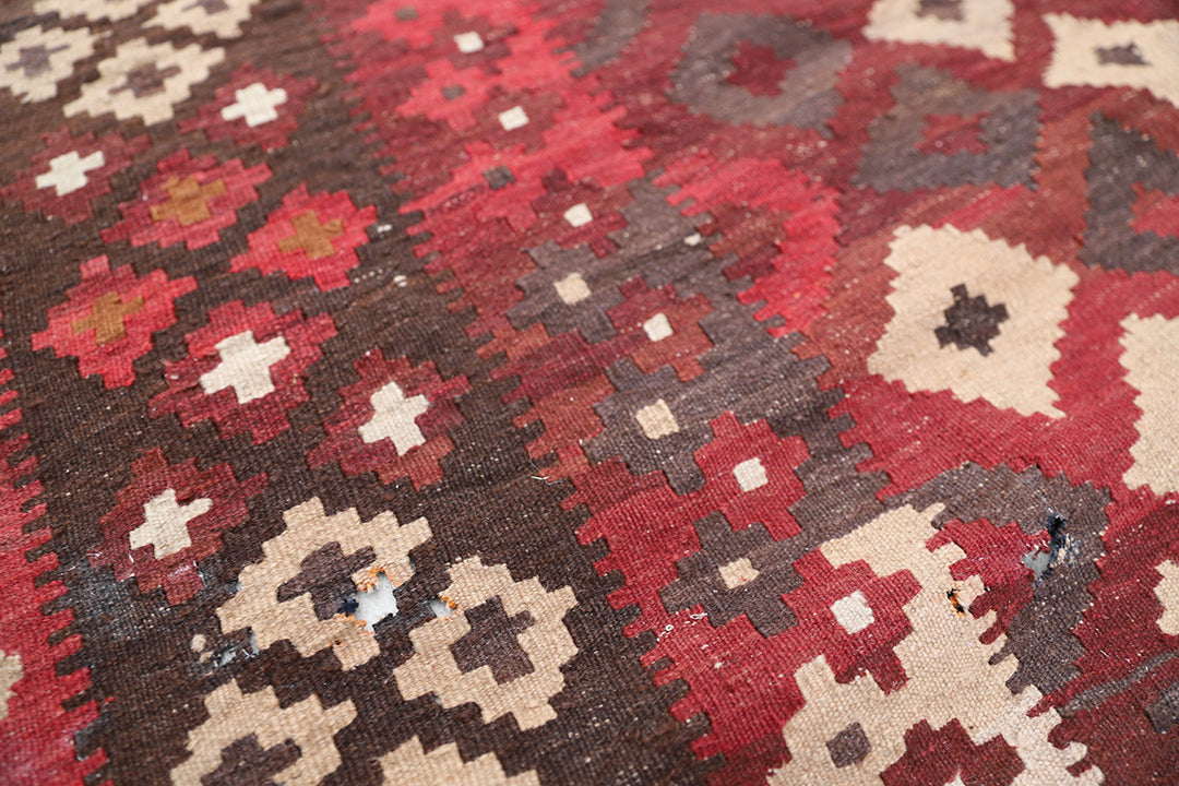 6'x8' Vintage Afghan Maimana Kilim