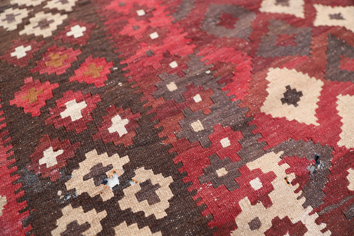 6'x8' Vintage Afghan Maimana Kilim