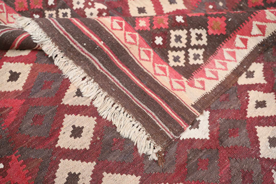 6'x8' Vintage Afghan Maimana Kilim