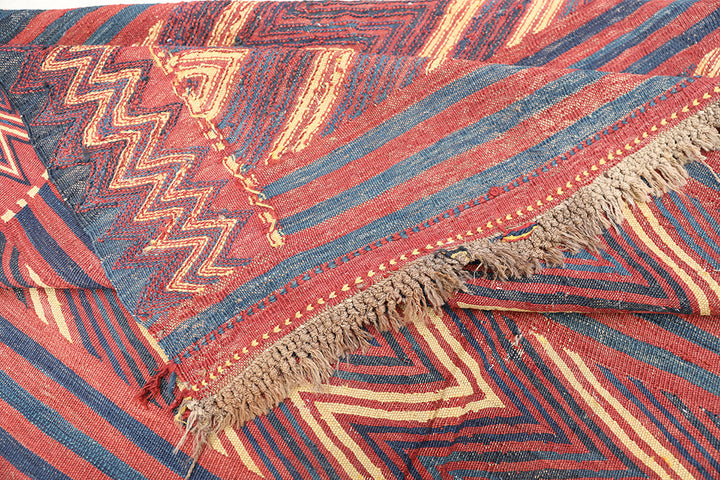 7'x13' Tribal Kilim | Uzbek Kilim | Wool Handwoven Rug