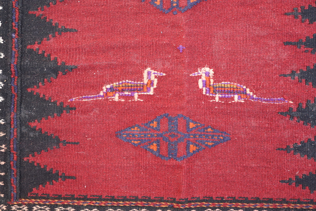 4'x4' Vintage Persian Afshar Sofreh Rug