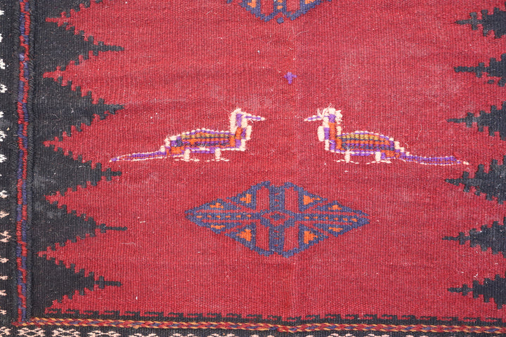 4'x4' Vintage Persian Afshar Sofreh Rug