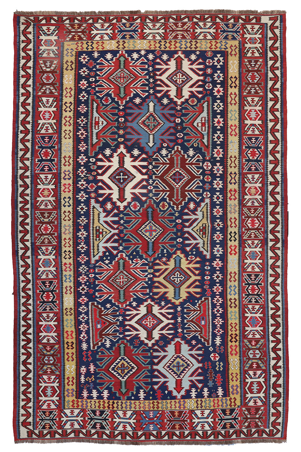 7'x11' Antique Caucasian Kilim Rug