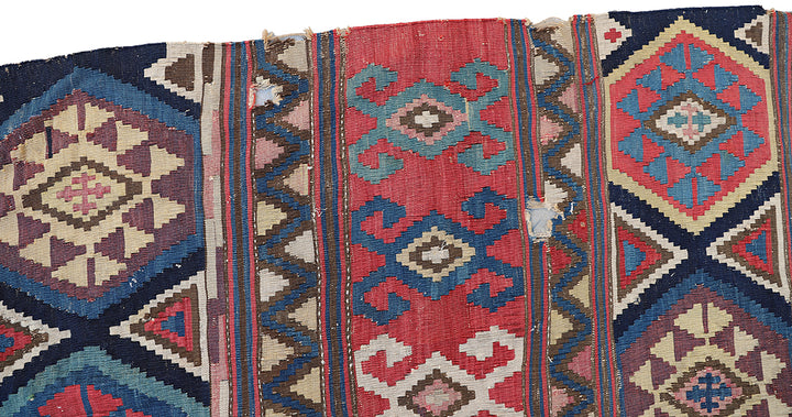 7'x10' Antique Late 19th Century Shirvan Kilim Rug