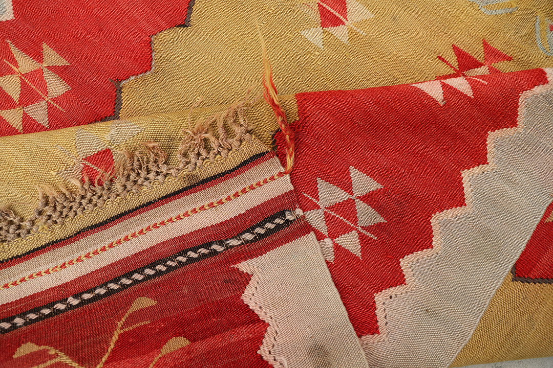 4'x6' Antique Prayer Rug | Vintage Handwoven Treassian Kilim