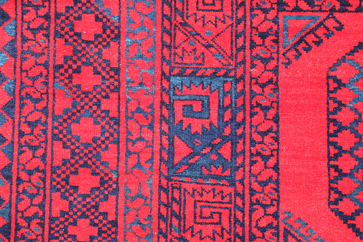 7'x10' Afghan Elephant Foot Design | Wool | Tribal Area Rug