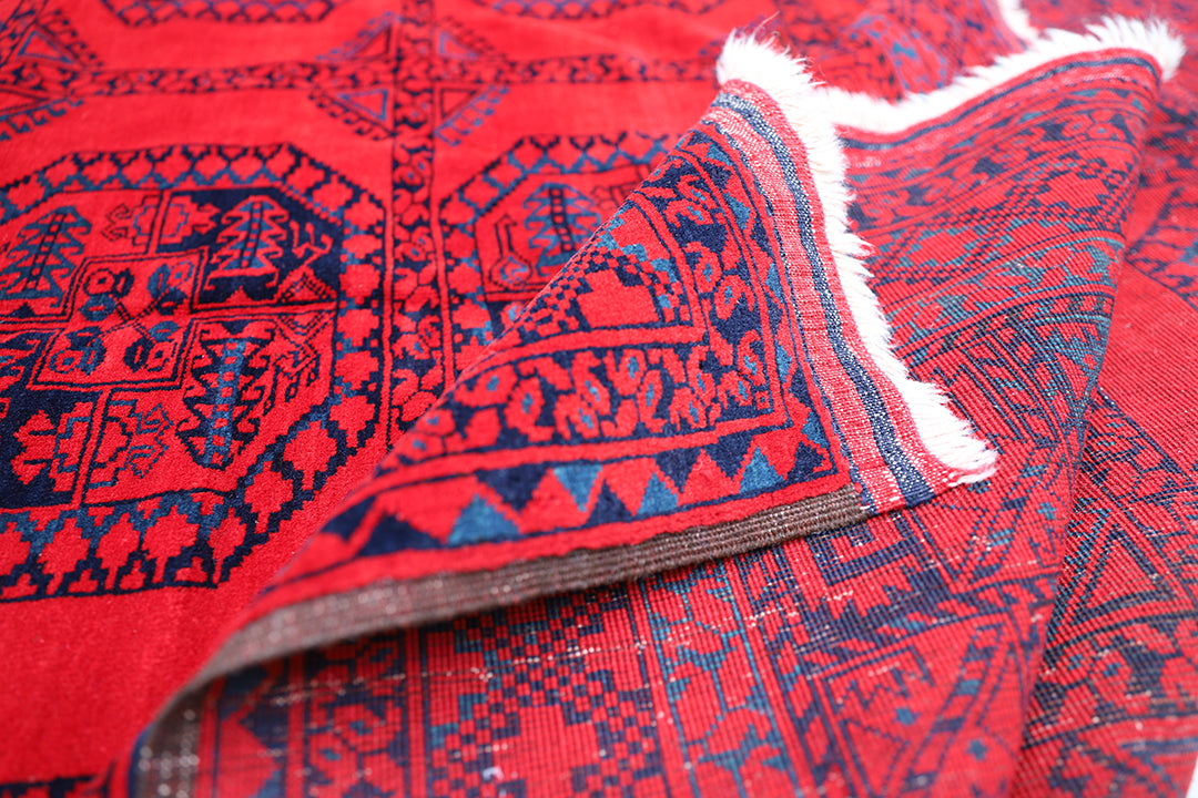 7'x10' Afghan Elephant Foot Design | Wool | Tribal Area Rug