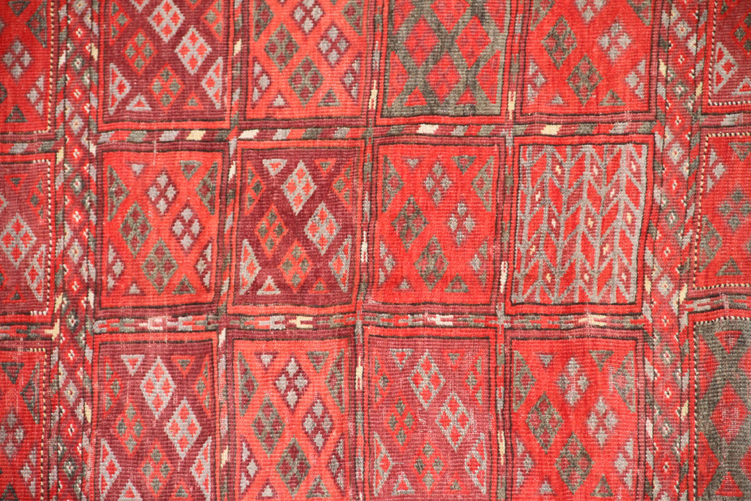 8'x18' Vintage Red Afghan Rug