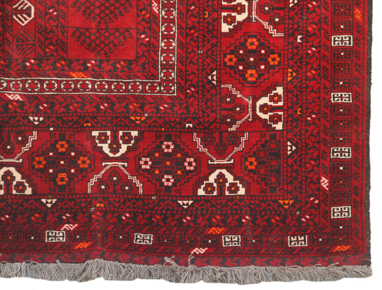 6x10 Red Afghan Kunduz Parda Design Rug