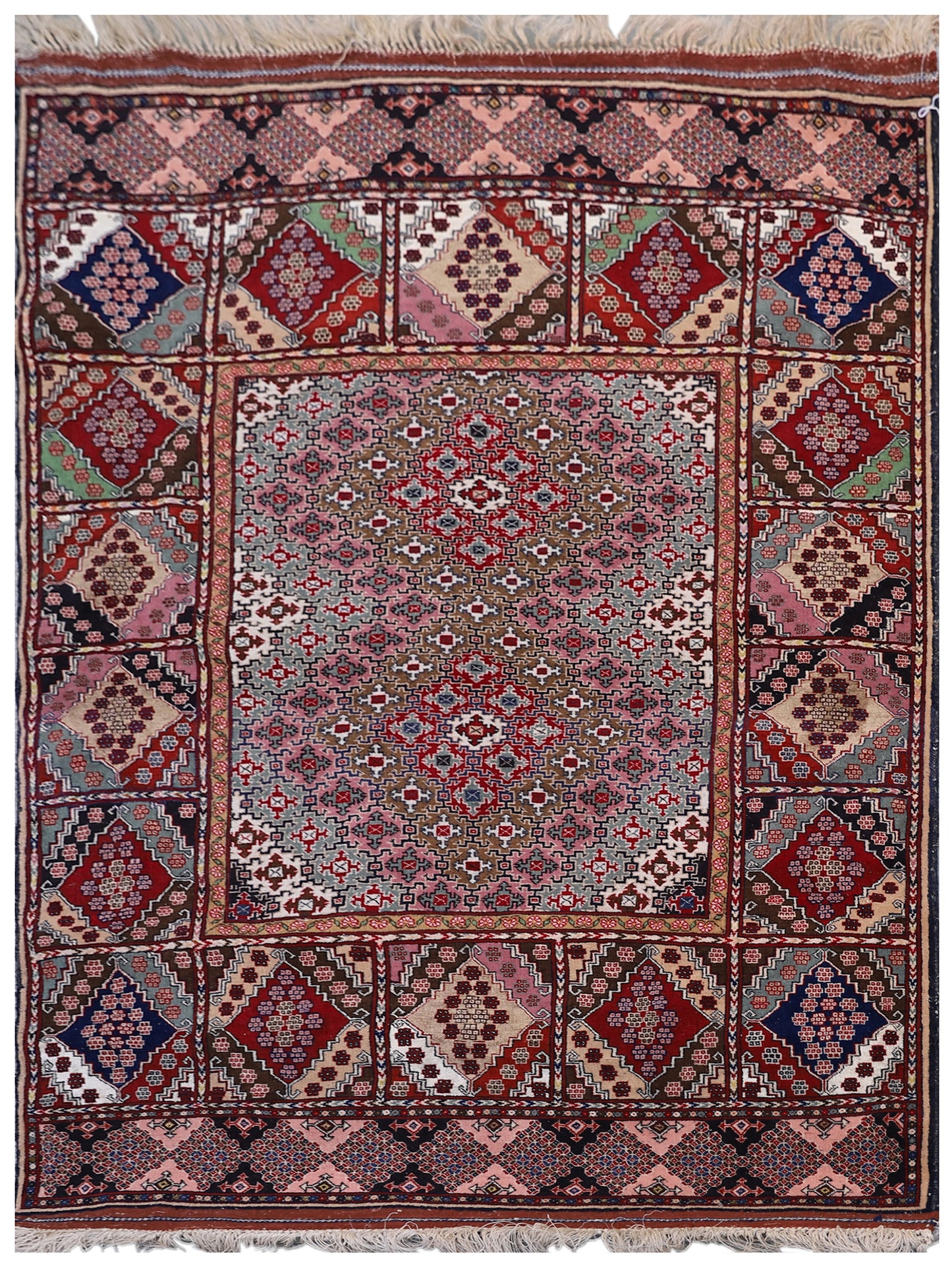4x5 Afghan Herati Rug Silk And Wool pile