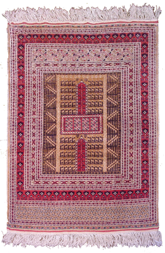 4x6 Afghan Yamud Design Silk rug