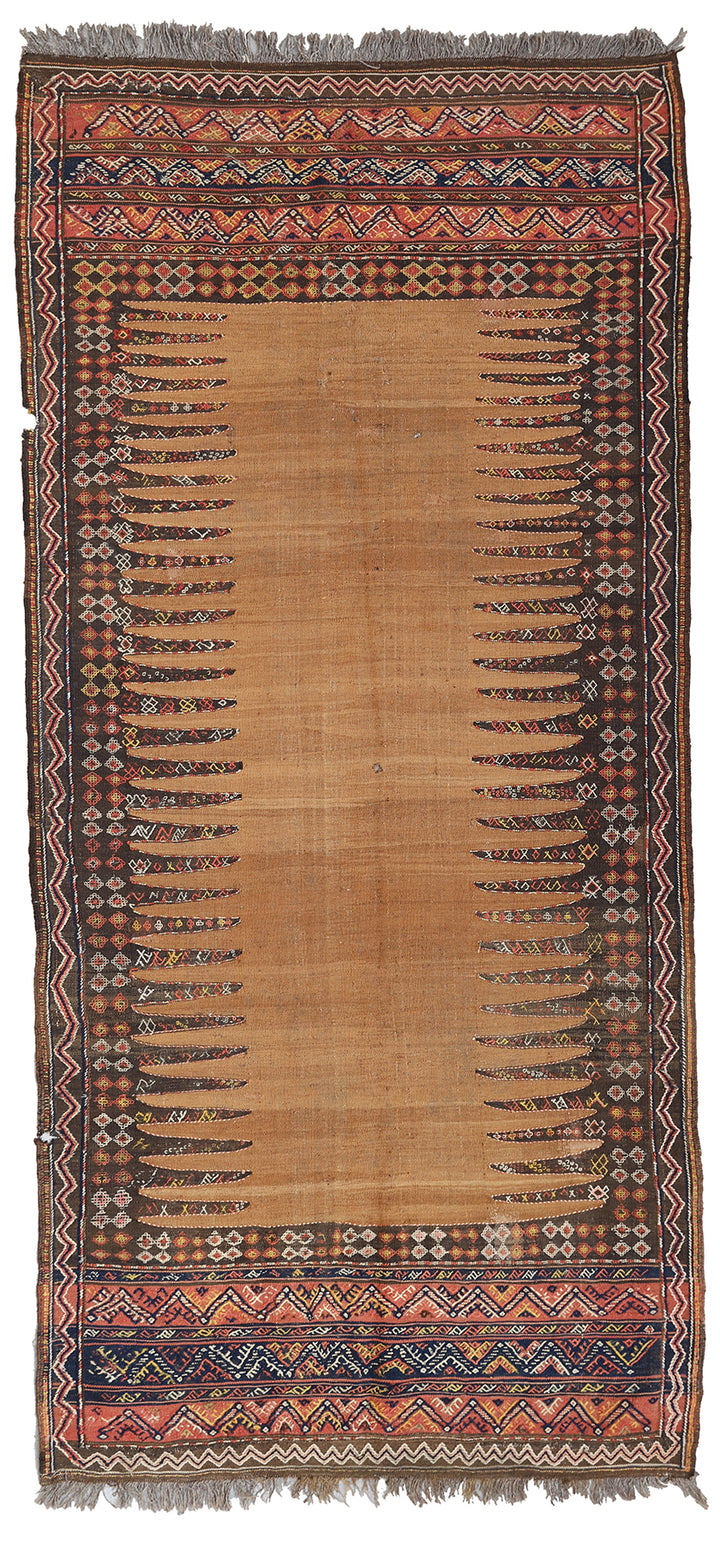 4'x8' Vintage Beluch Sofreh Kilim Rug