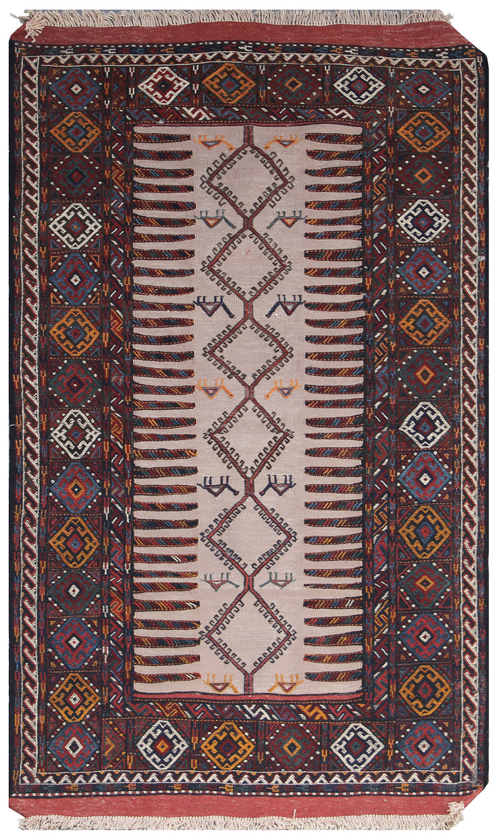 3'x6' East Persian Qutchan Beluch Sofreh Kilim