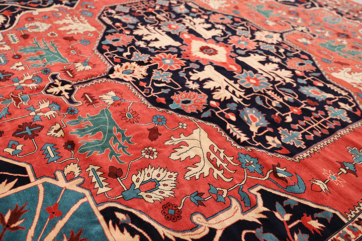 10'x12' Hand-Knotted in Herat | Timeless Geometric Elegance | Persian Serapi Rug