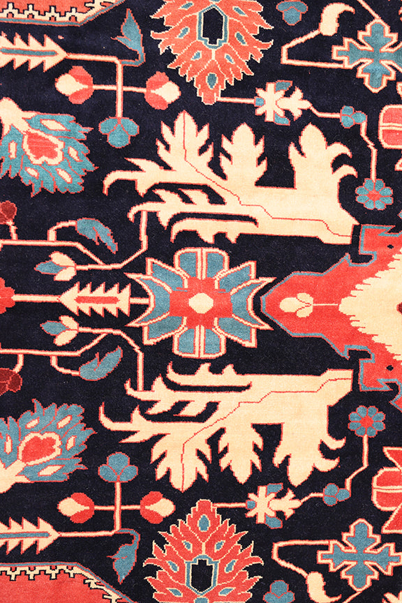 10'x12' Hand-Knotted in Herat | Timeless Geometric Elegance | Persian Serapi Rug