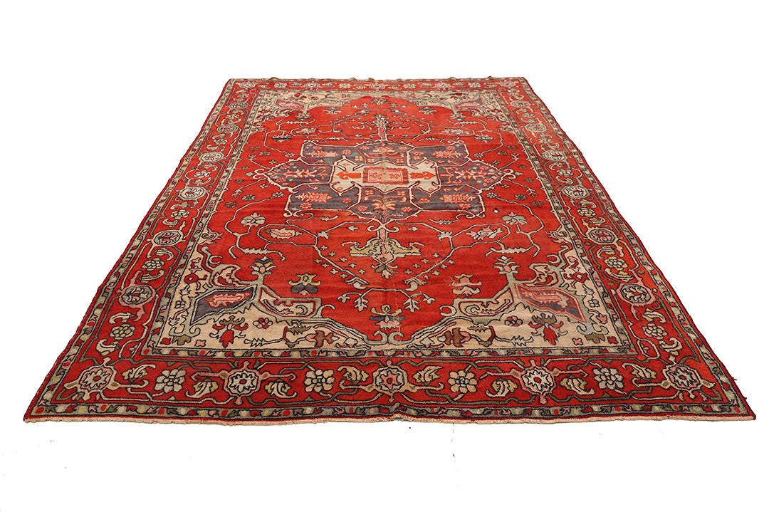 9'x12' Vintage Wool Rug | Persian Serapi Design | Hand Tufted in Germany