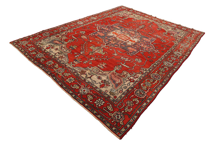 9'x12' Vintage Wool Rug | Persian Serapi Design | Hand Tufted in Germany