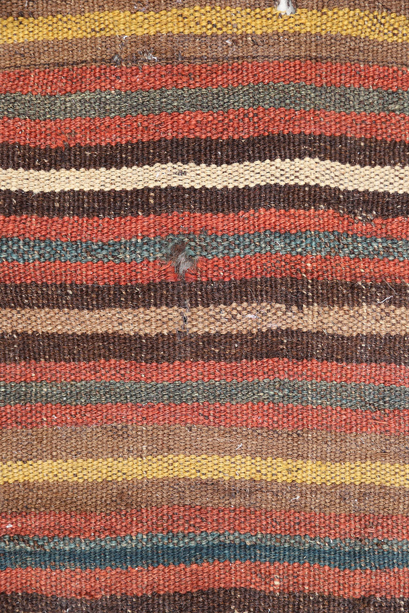 2'x4' Vintage Hand-Woven Uzbek Kilim Area Rug | Geometric Design | Northern Afghanistan